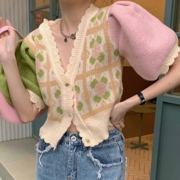 Zara Sweaters Zara Floral Knit Jacquard Cardigan Poshmark